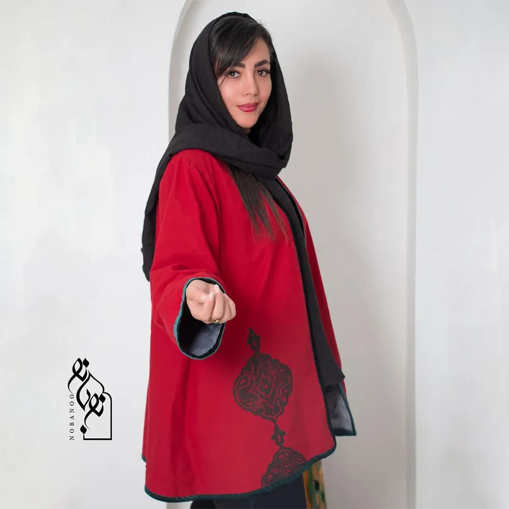 مانتو لینن زنانه طرح گلشن کد 23412 — تصویر ۷