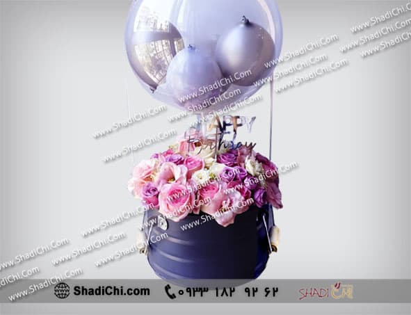 باکس گل تولد با بادکنک