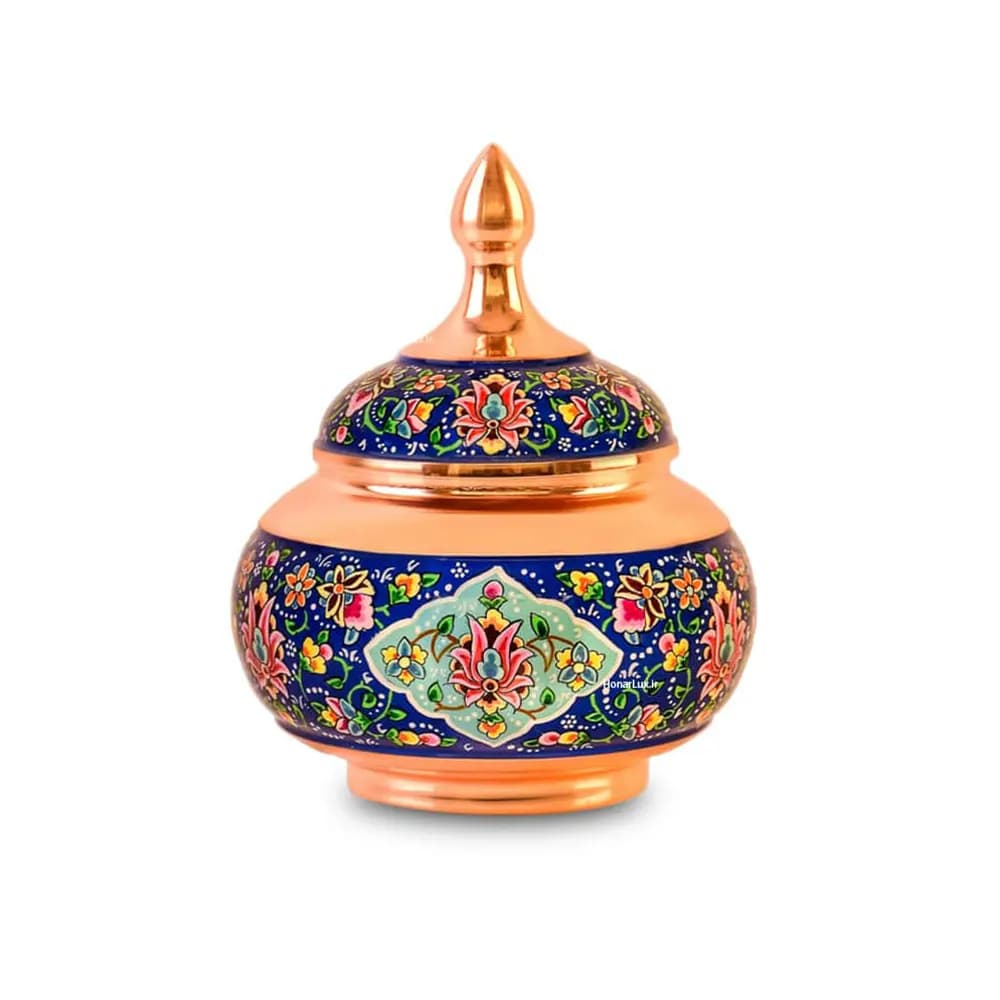 قندان مس و پرداز 18 سانتی کد 352 — تصویر ۲