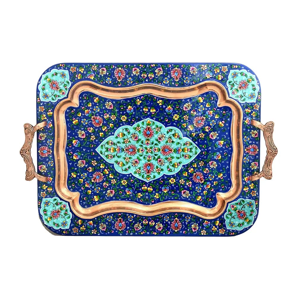 سینی پذیرایی مس و پرداز مستطیل کد 341 — تصویر ۳