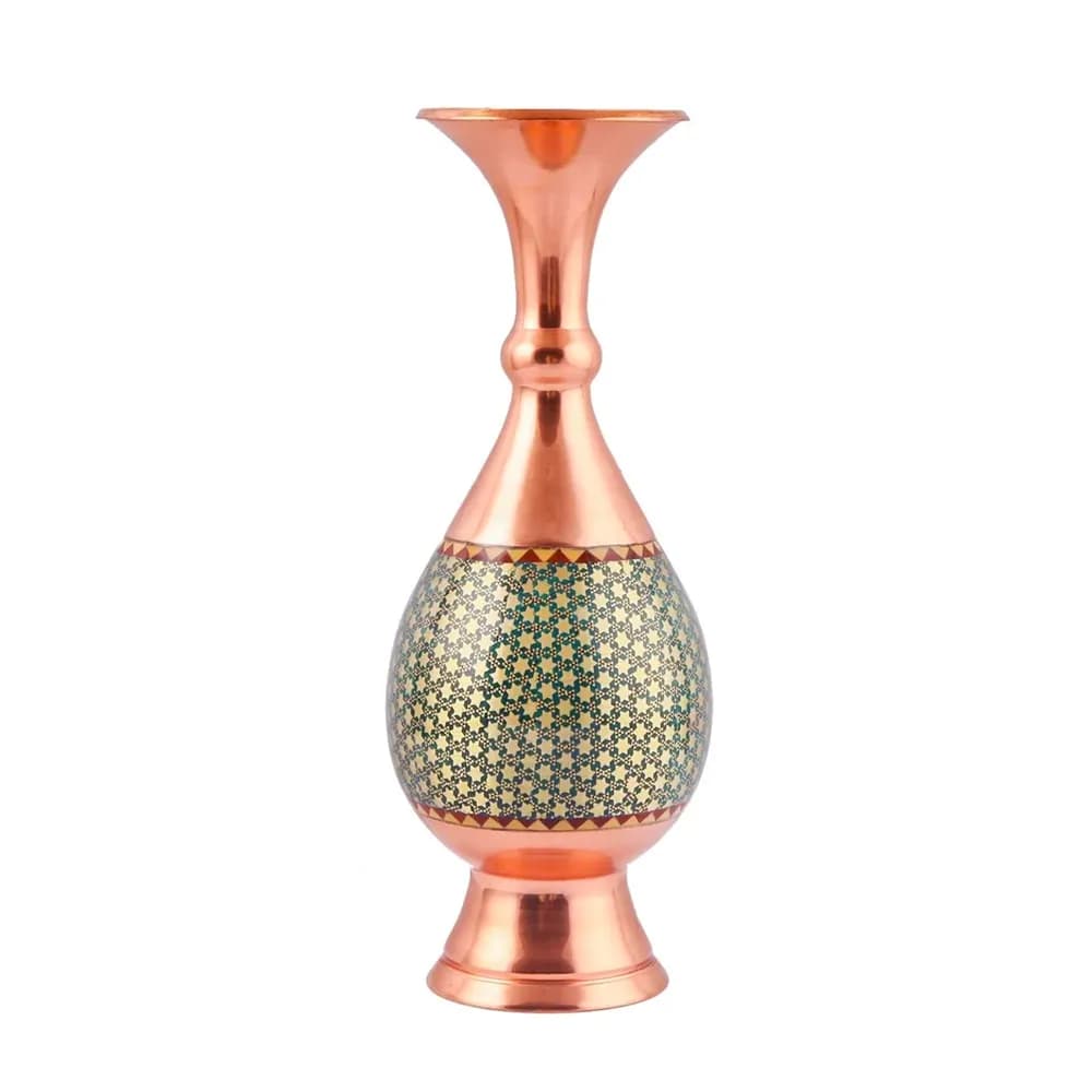 گلدان مس و خاتم 25 سانتی کد 279