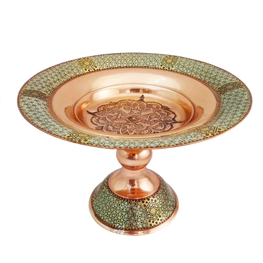 شیرینی خوری مس و خاتم 30 سانتی کد 276 — تصویر ۶