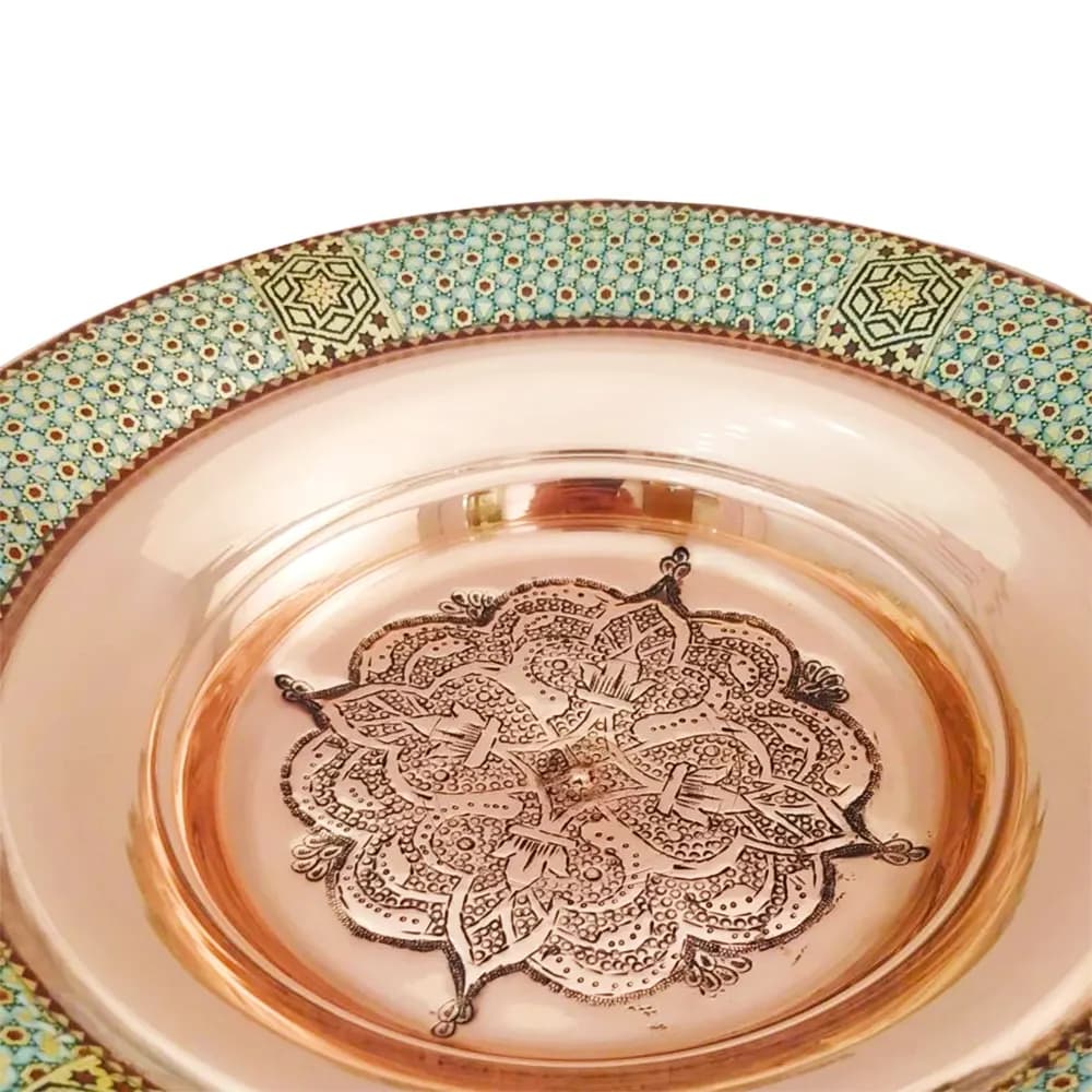 شیرینی خوری مس و خاتم 30 سانتی کد 276 — تصویر ۵