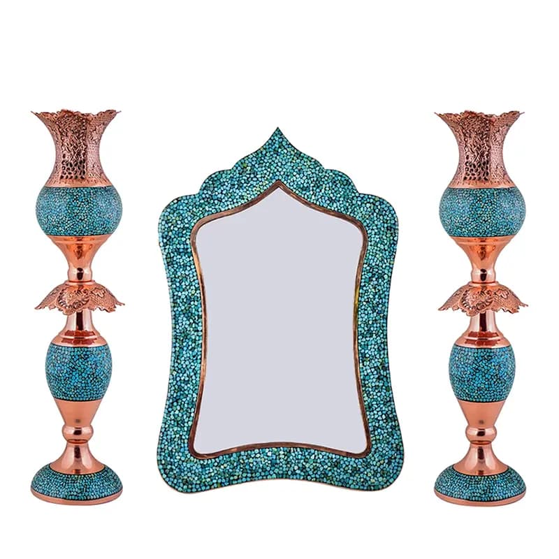 آینه و شمعدان فیروزه کوبی کد 128 — تصویر ۸