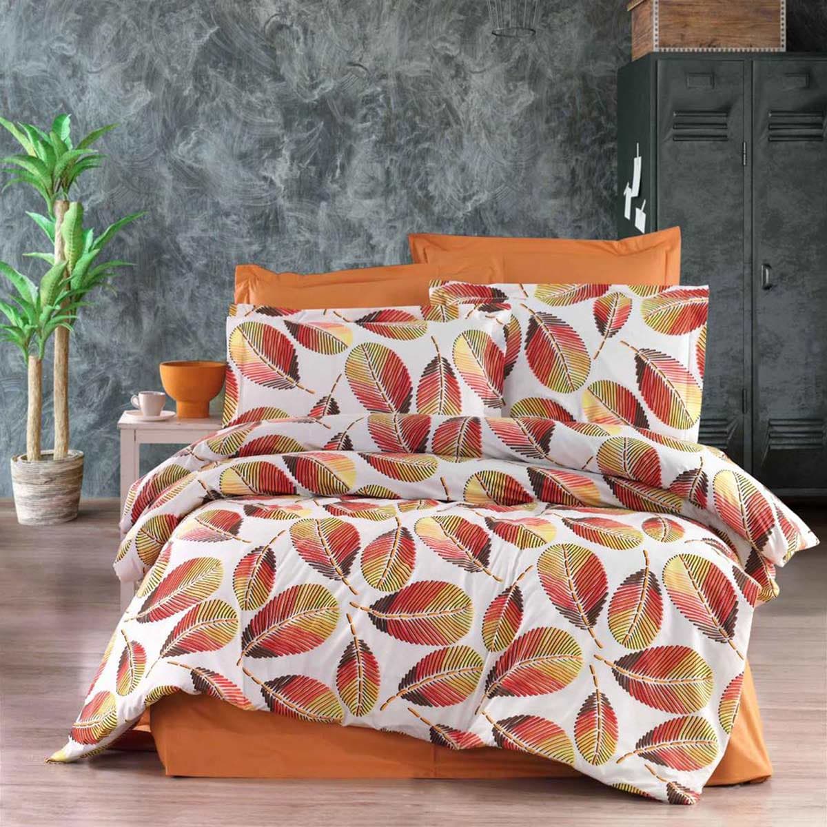 ست لحاف دوخت دونفره پاییز نارنجی King size