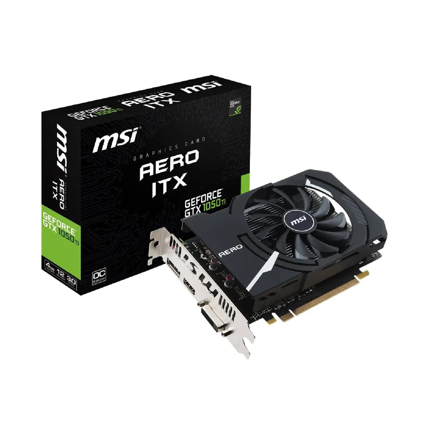 کارت گرافیک MSI GeForce GTX 1050 Ti AERO ITX 4G استوک — تصویر ۲