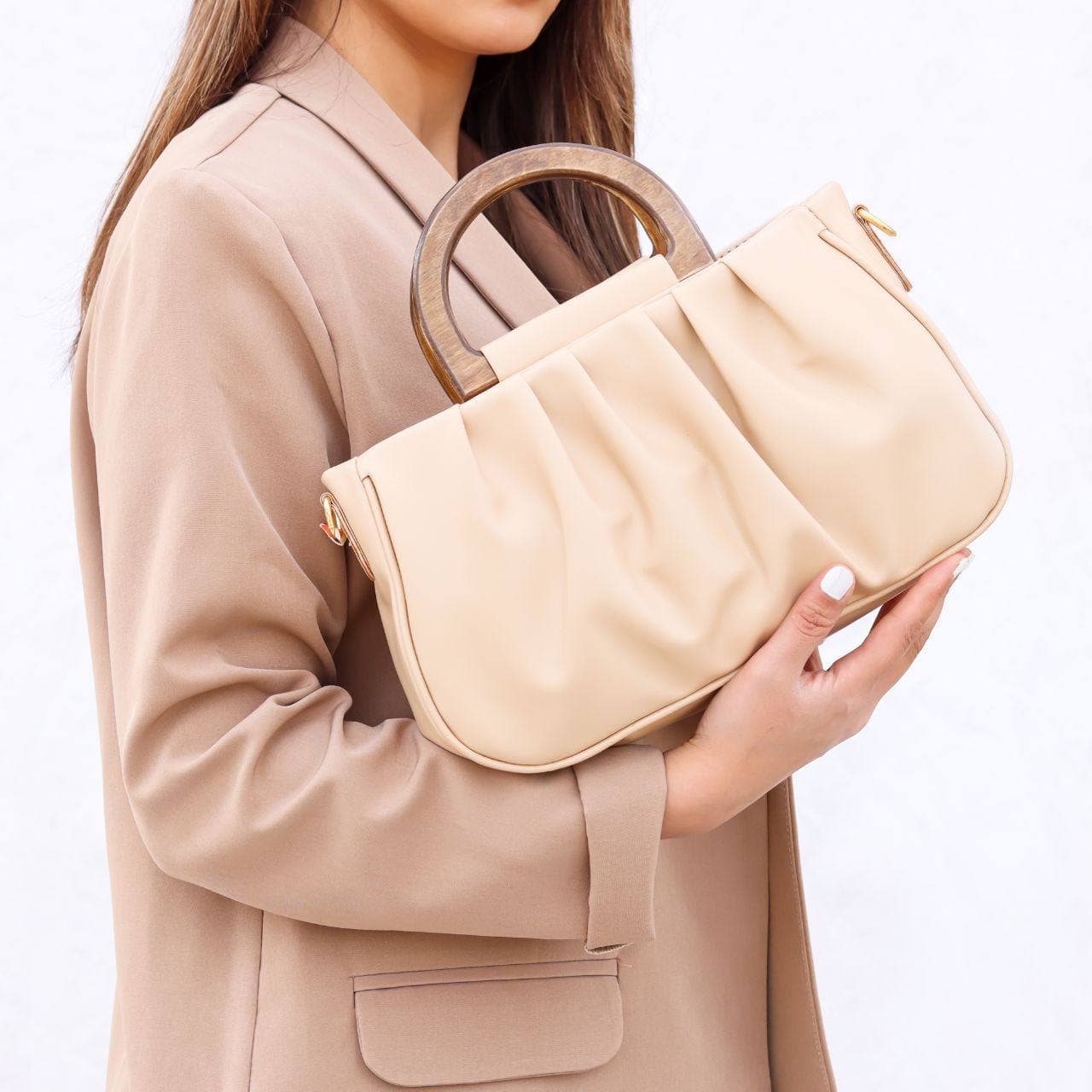 کیف دسته چوبی پینترستی کارمن کد 303 — تصویر ۲