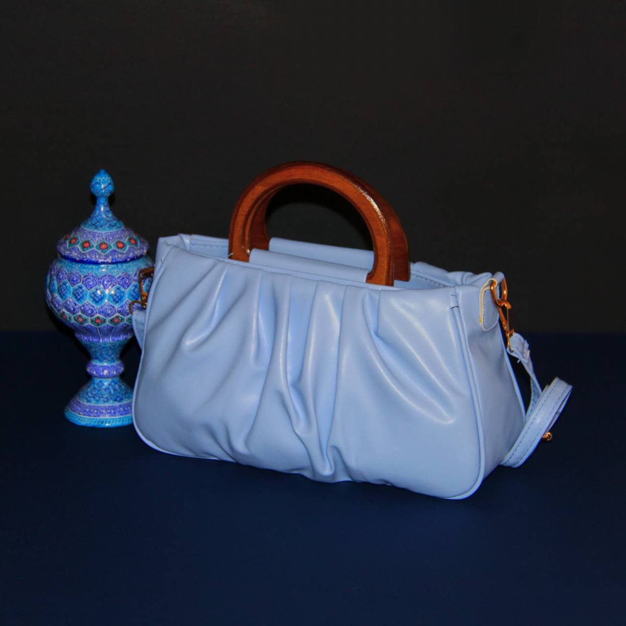 کیف دسته چوبی پینترستی کارمن کد 303 — تصویر ۶