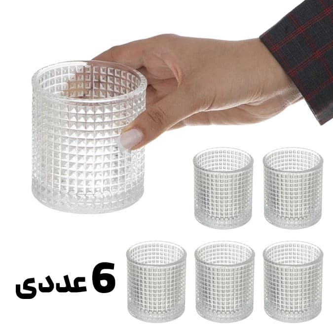 لیوان شیشه ای لیندو 6 عددی