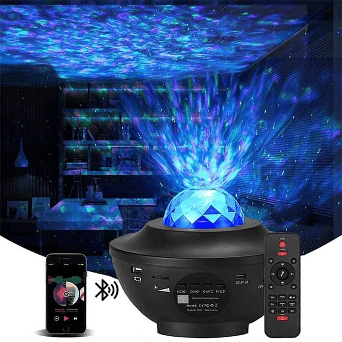 شب خواب کهکشانی اسپیکردار starry projector light کد ST021 — تصویر ۴