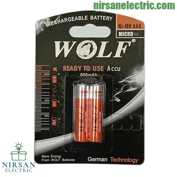 باتری نیم قلم شارژی WOLF
