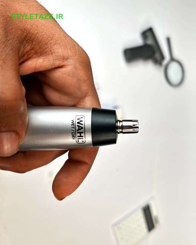 موزن گوش و بینی وال باتری خور سری قابل شستشو و تیغه استیل زد زنگ | wahl nasal — تصویر ۶