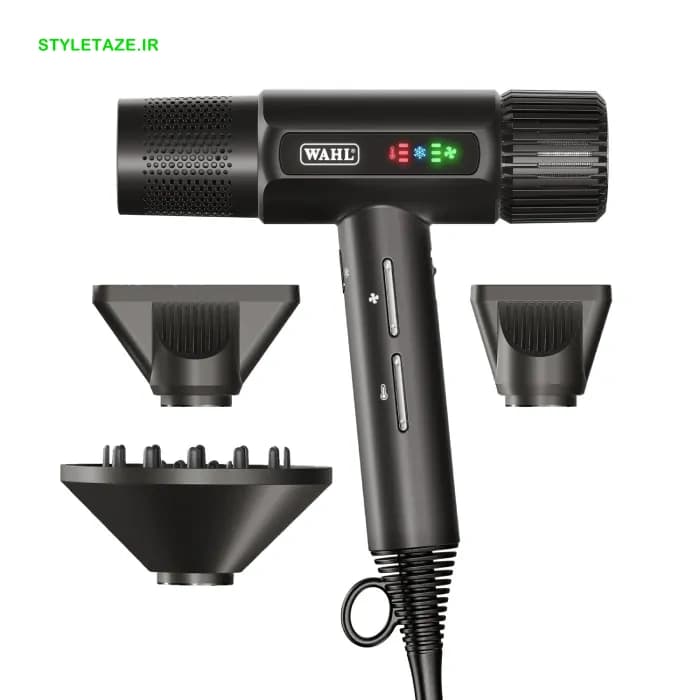 سشوار وال مدل ونکوییش سبک وزن، صفحه نمایش LED، بی صدا، 3 سری حرفه ای، قدرتمند، خشک کردن خنک، 3 تنظیم سرعت، تمیز کردن خودکار | Wahl Vanquish