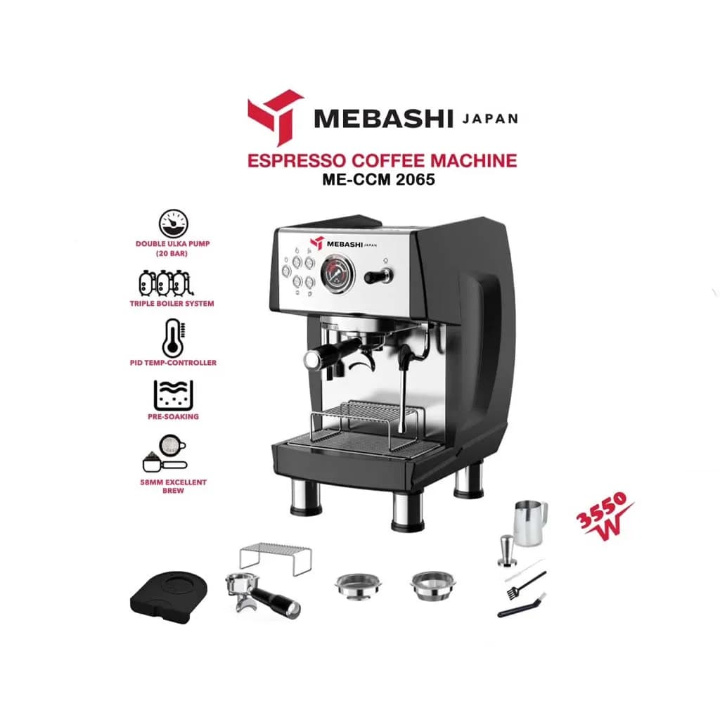 اسپرسوساز مباشی مدل ME-ECM2065 | توان 3550 وات و فشار بخار 20 بار برای قهوه‌ای حرفه‌ای و با کیفیت — تصویر ۸