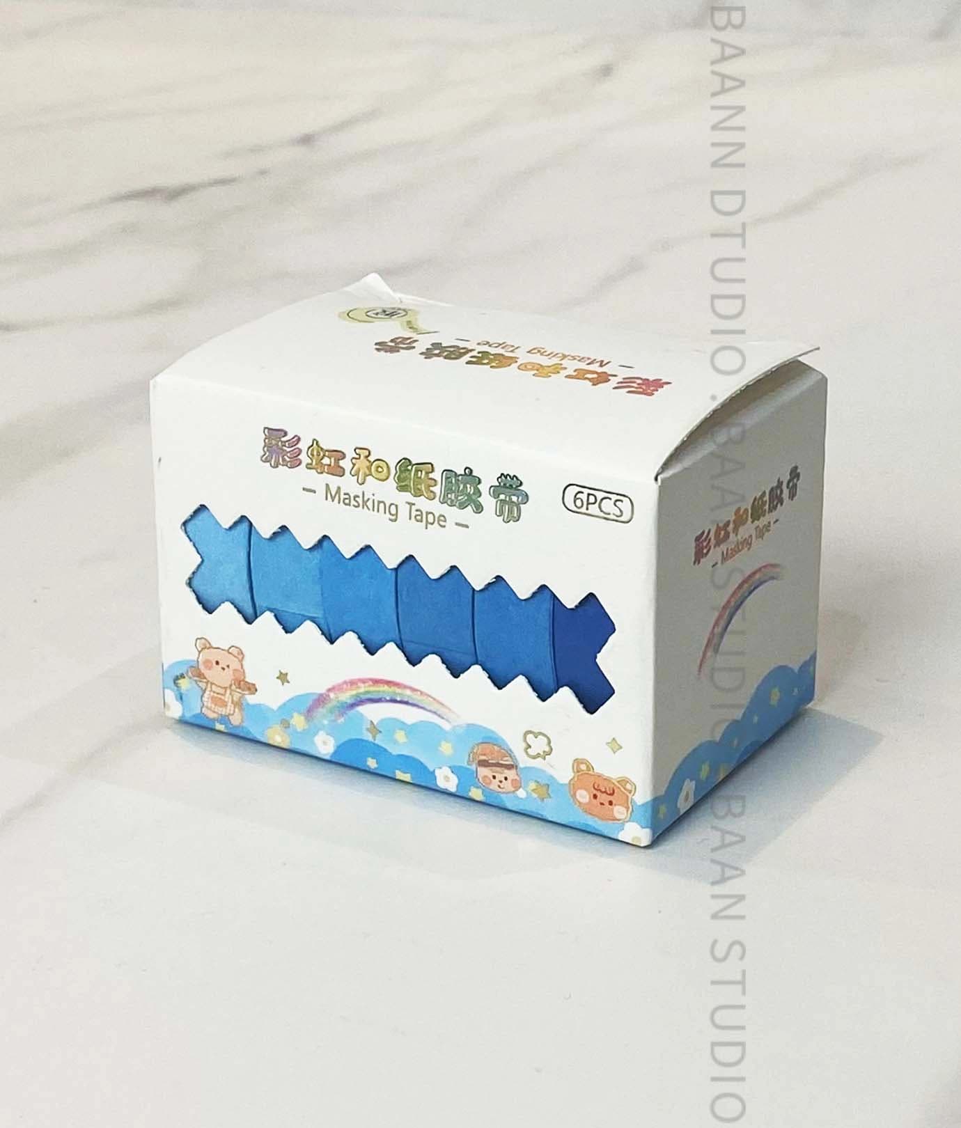 چسب واشی رنگی ساده – 6 عددی – عرض 1.5 سانتی متر