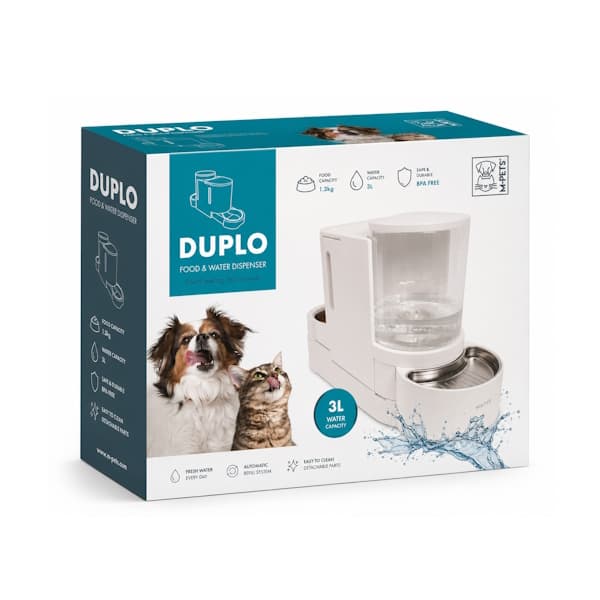 ظرف آبخوری و غذاخوری اتوماتیک Mpets مدل Duplo وزن 3 لیتری — تصویر ۲