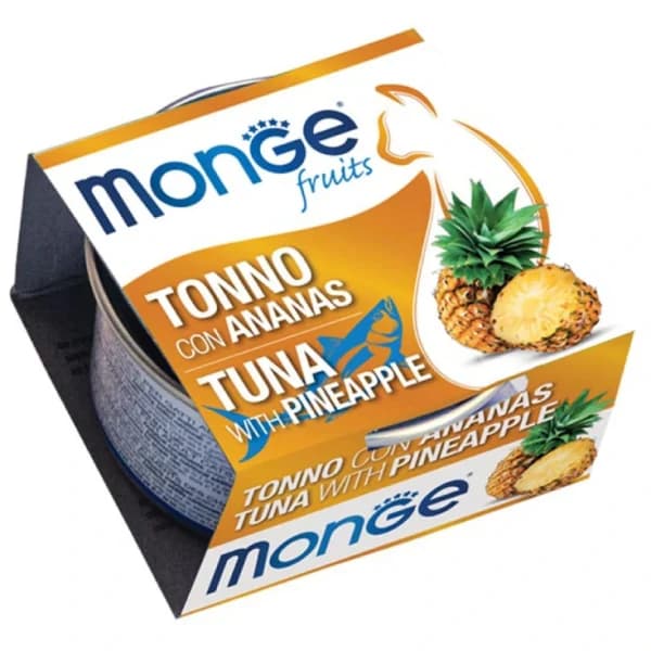 کنسرو گربه بالغ مونژه ماهی تن و آناناس Monge Fruits Tuna With Pineapple — تصویر ۲
