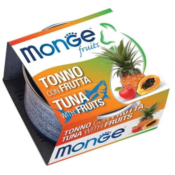 کنسرو گربه بالغ مونژه ماهی تن و میوه Monge Fruits Tuna With Fruits وزن 85 گرم — تصویر ۲