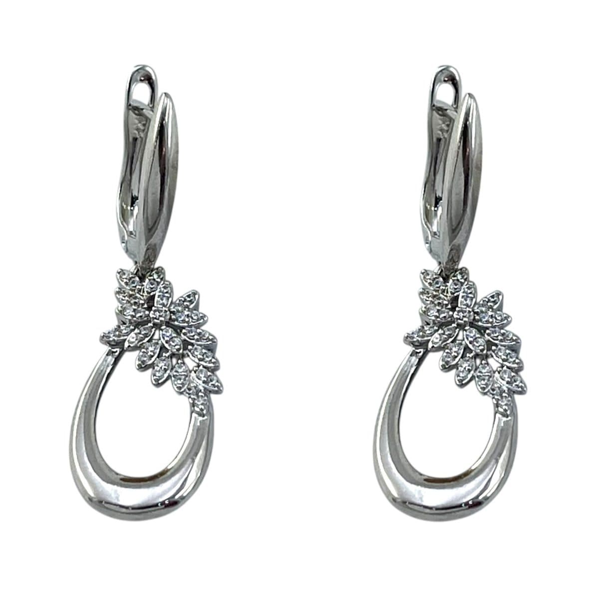 گوشواره زنانه ژوپینگ مدل گل جواهری کد E6279