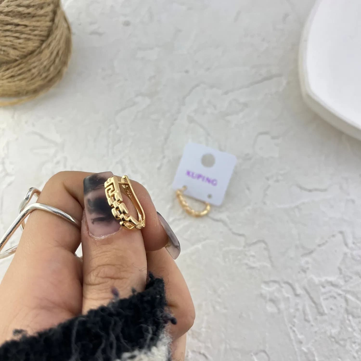 گوشواره زنانه ژوپینگ مدل کارتیه کد E6256 — تصویر ۶