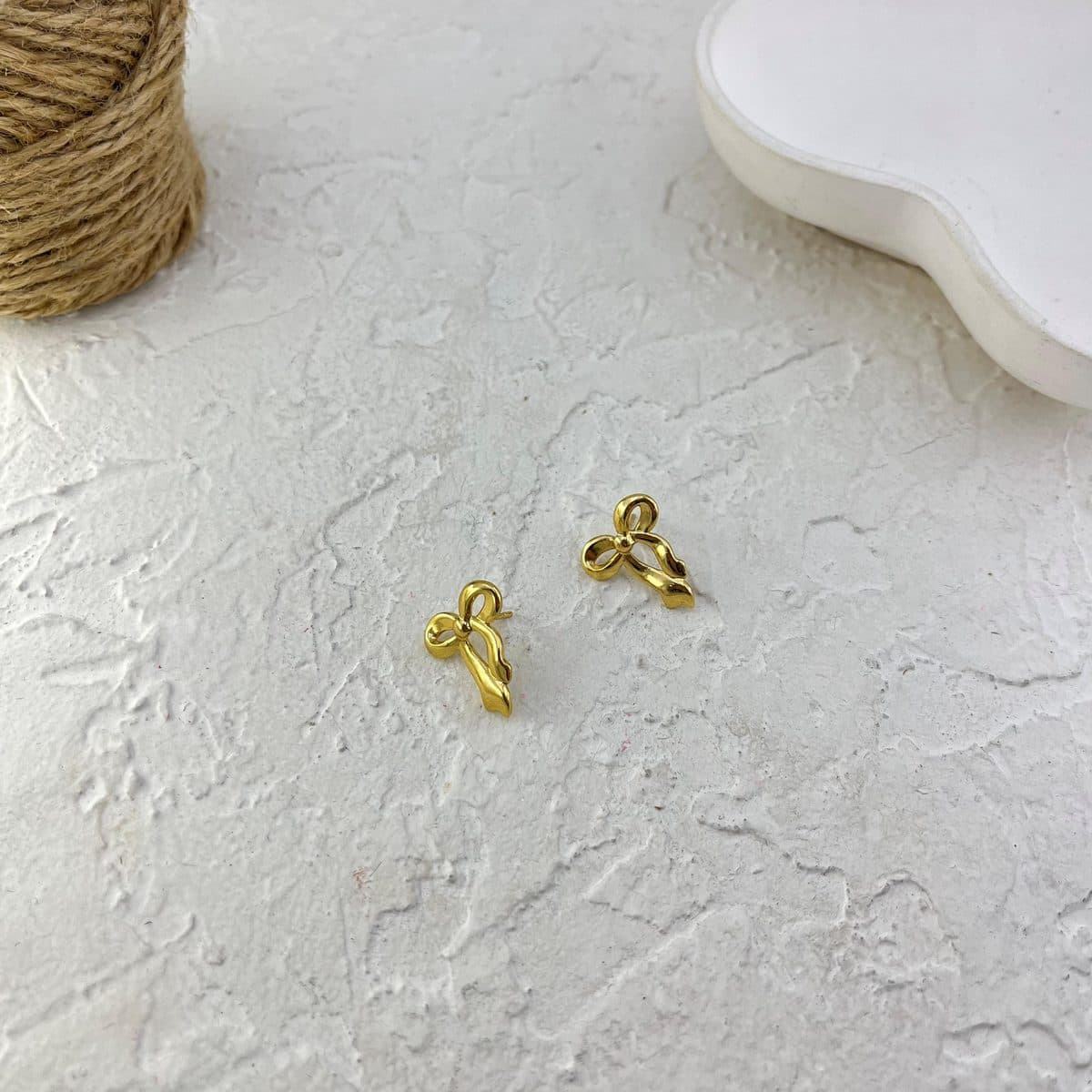 گوشواره زنانه مدل پاپیون کد E6363 — تصویر ۳