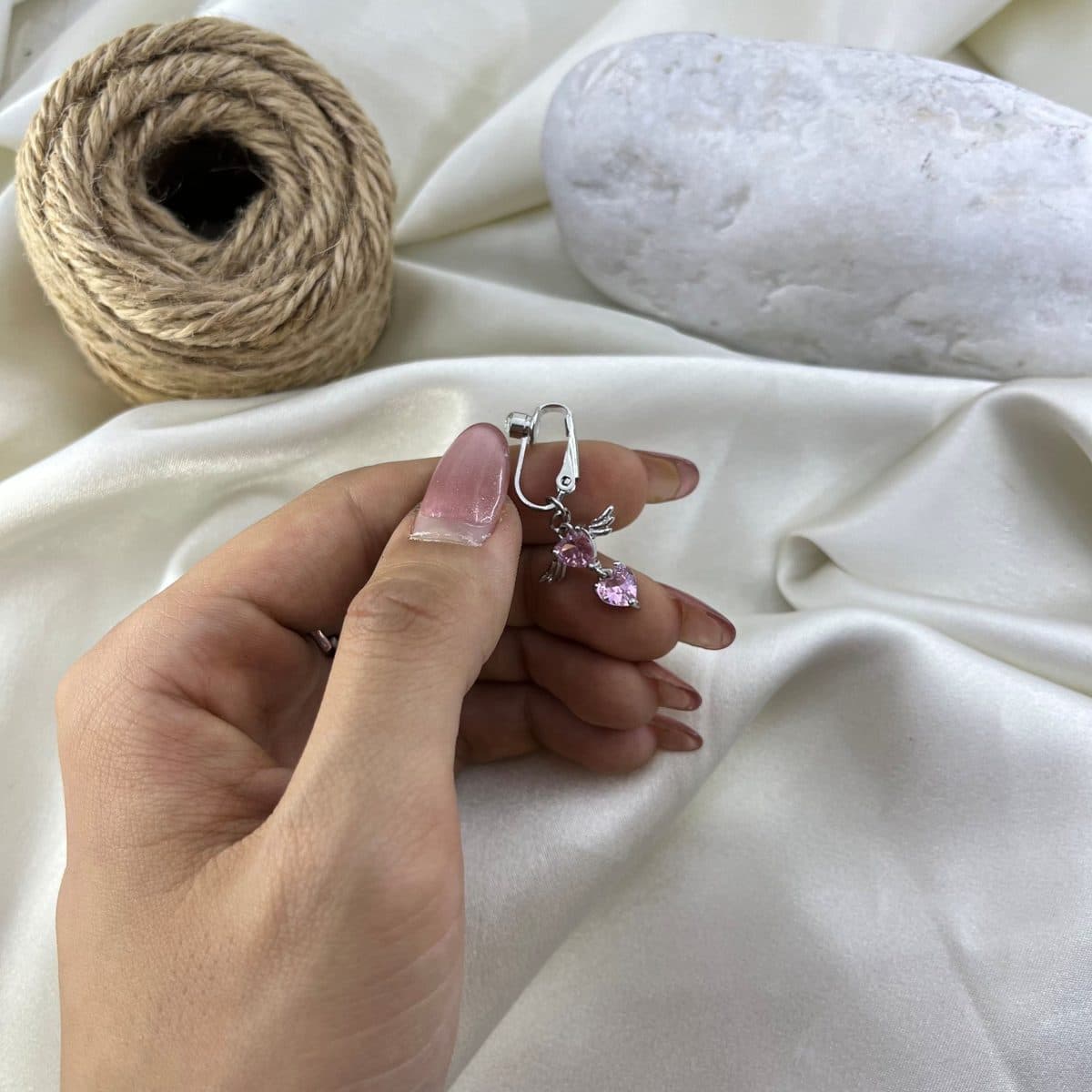 پیرسینگ ناف فیک زنانه مدل قلب کد P4905 — تصویر ۷