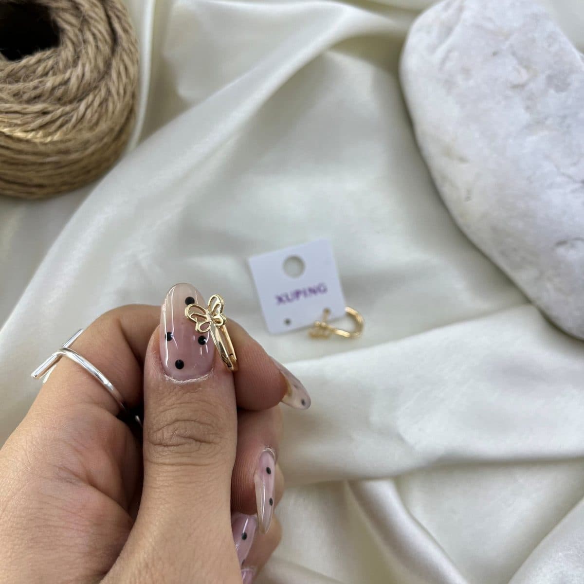 گوشواره زنانه ژوپینگ مدل پروانه کد E6476 — تصویر ۴