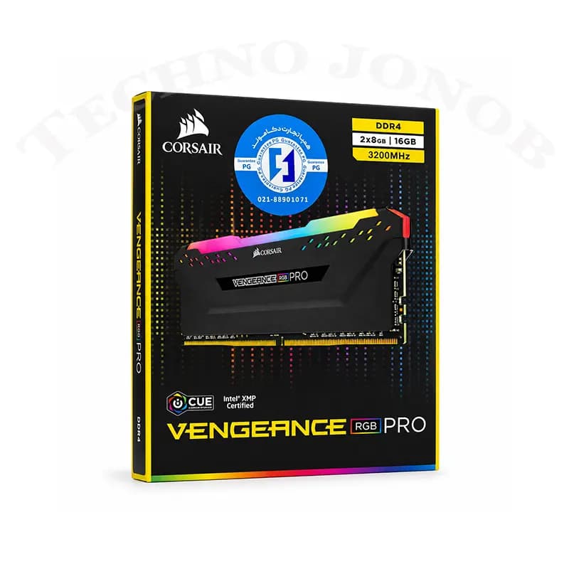 رم کامپیوتر کورسیر Vengeance RGB Pro 16GB DDR4 3200MHz CL16 (کیت دو کاناله 2x8GB) — تصویر ۳