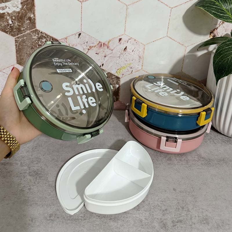 ظرف غذا داخل استیل گرم نگه دارنده smile life