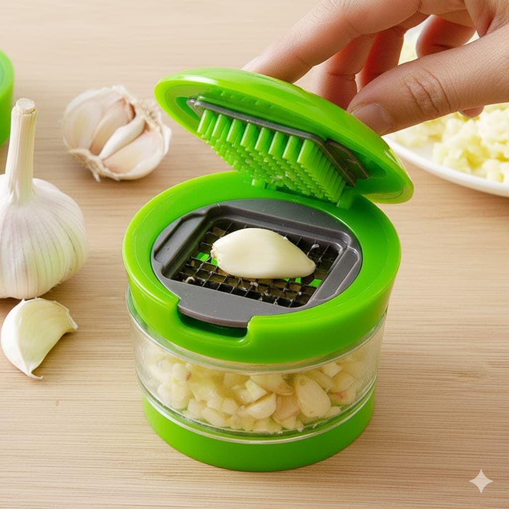 سیر خردکن دستی سبز 2 تیغه Garlic chopper — تصویر ۷