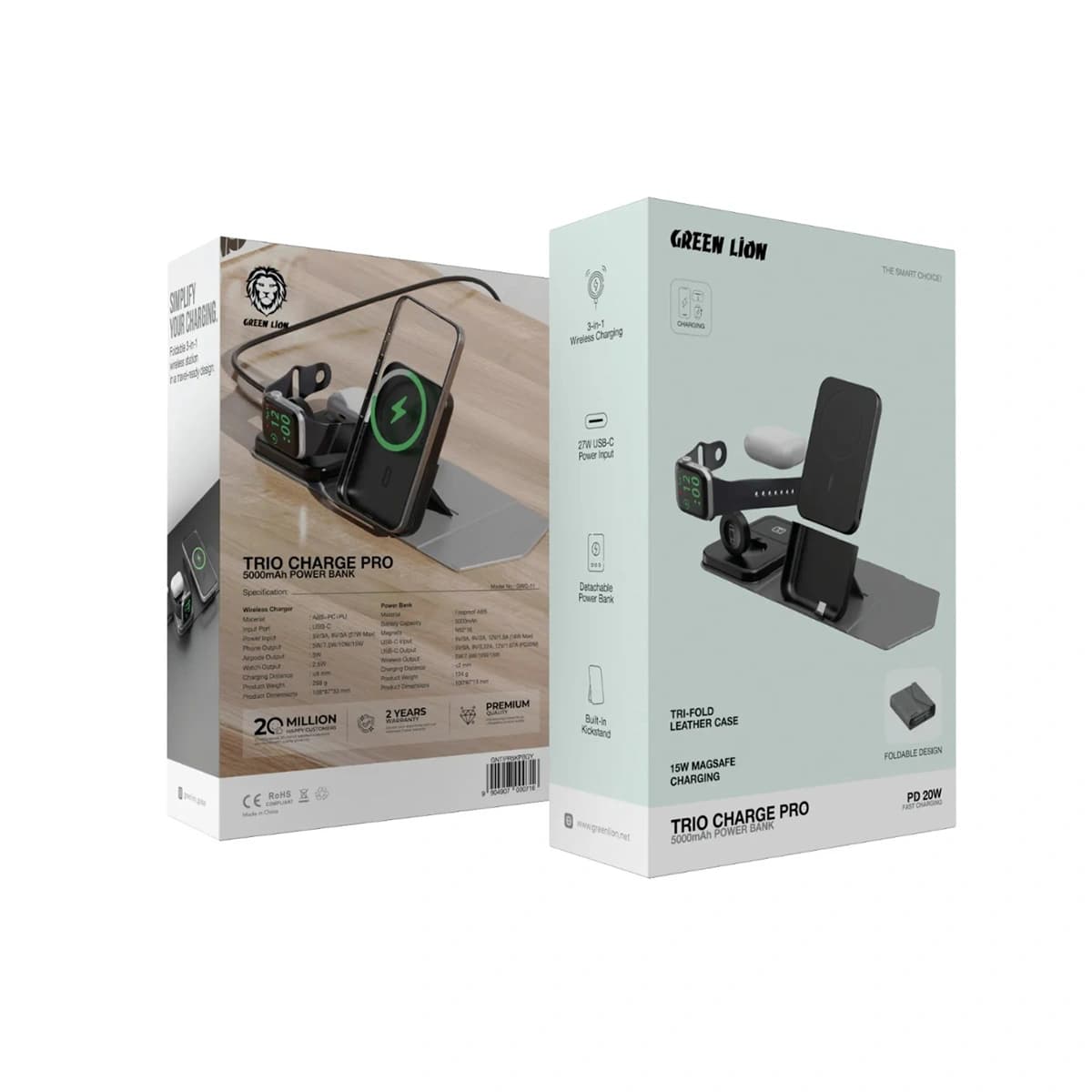 پاوربانک Trio Charge Pro با ظرفیت ۵۰۰۰ میلی‌آمپر گرین لاین — تصویر ۵