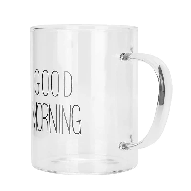 لیوان شیشه‌ای شفاف مدل Good Morning — تصویر ۵