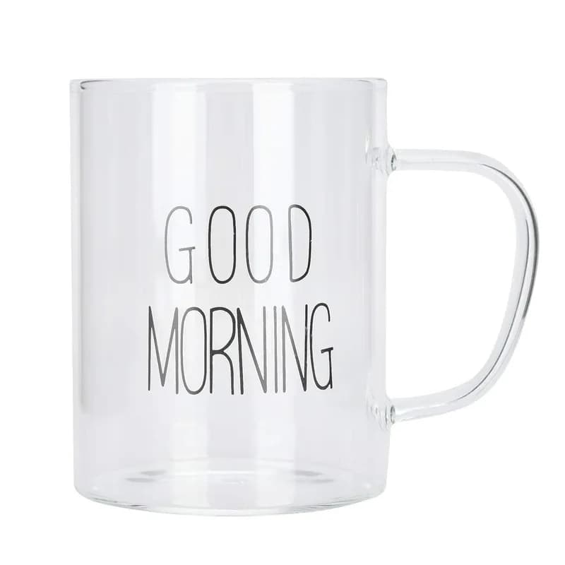 لیوان شیشه‌ای شفاف مدل Good Morning — تصویر ۴