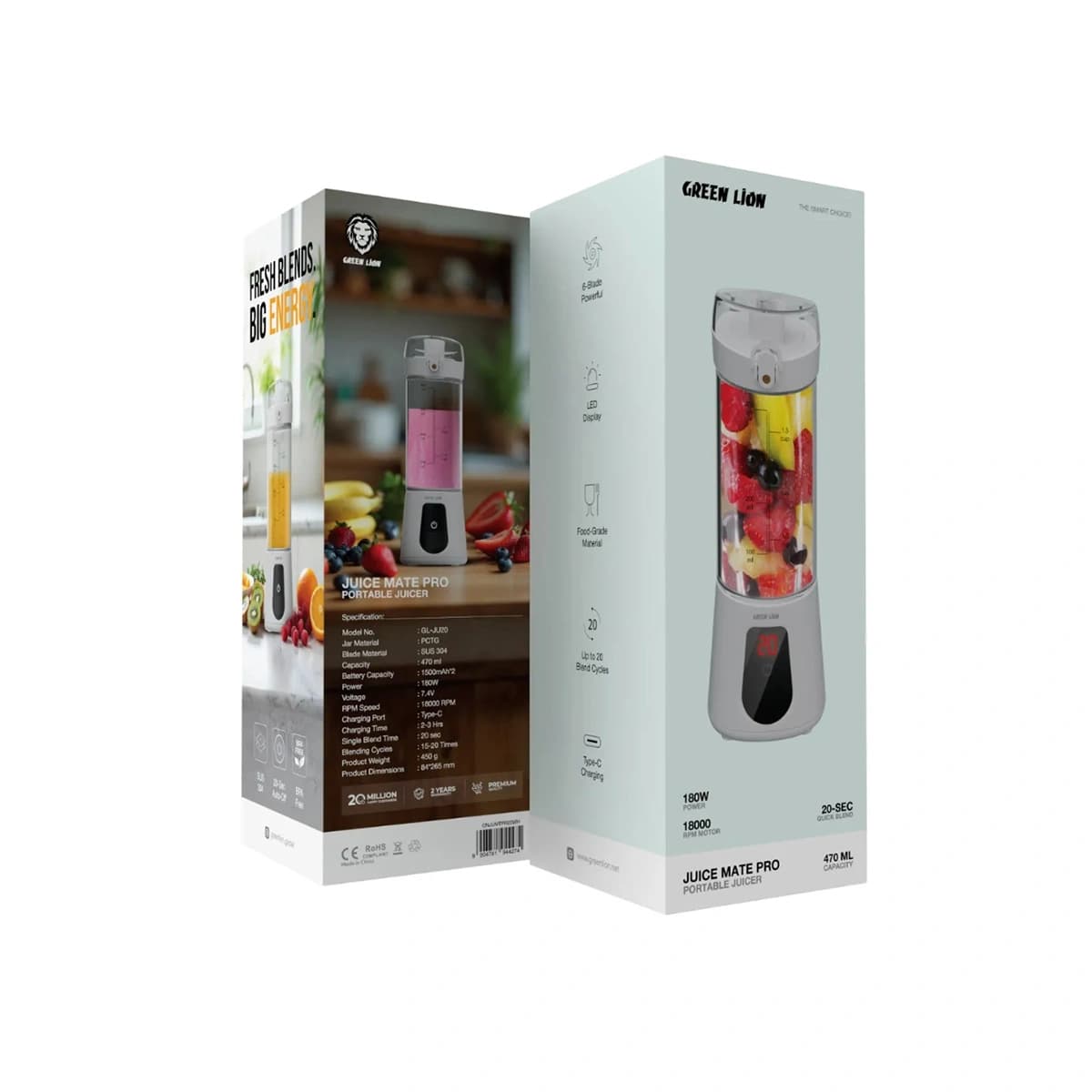 مخلوط‌کن شارژی حرفه‌ای Juice Mate Pro گرین لاین — تصویر ۵