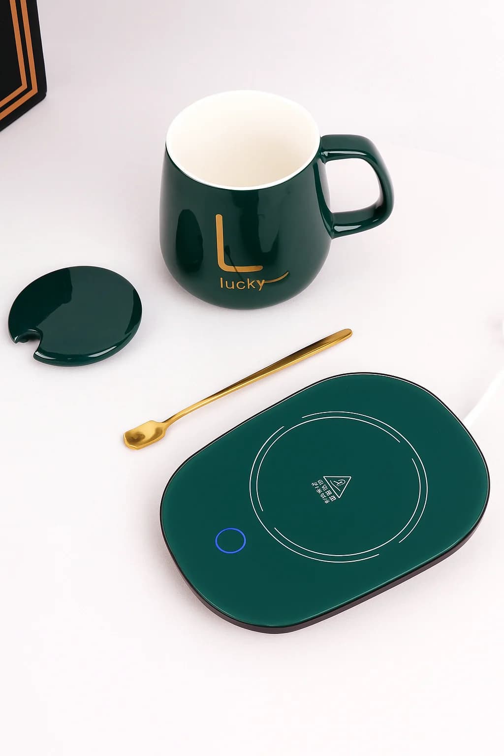 ماگ سرامیکی دربدار با گرمکن برقی مدل Lucky — تصویر ۷