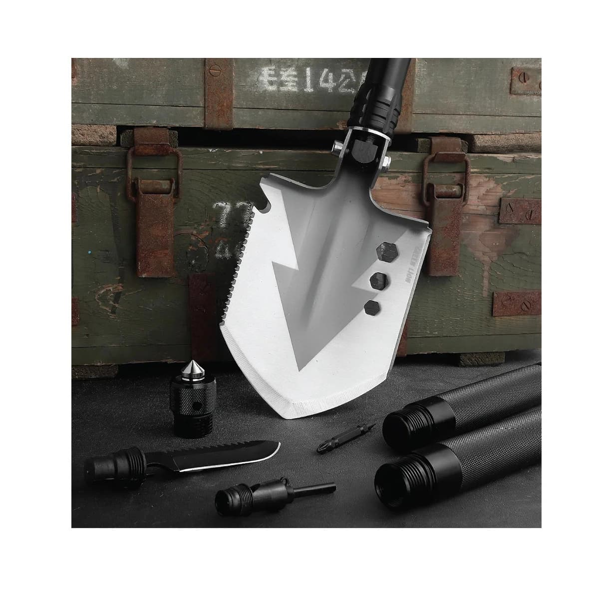بیل چندکاره و تاشو Multi Shovel (۱۴ ابزار) گرین لاین — تصویر ۴