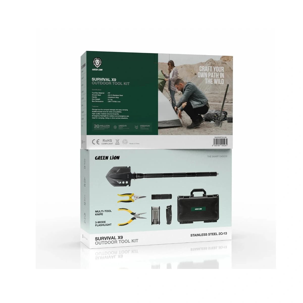 کیت ابزار بقای Survival X9 Outdoor Tool Kit گرین لاین — تصویر ۴