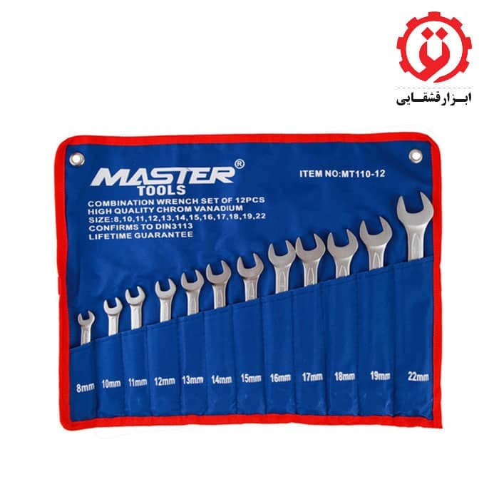مجموعه 12 عددی آچار یکسر تخت یکسر رینگی 8 تا 22 مستر تولز مدل MT110-12 — تصویر ۹