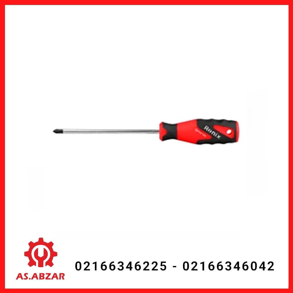 پیچ گوشتی چهارسو 150*6 دسته TPR رونیکس مدل 2868