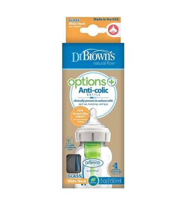 شیشه شیر پیرکس پهن آپشن پلاس 150میل dr browns — تصویر ۵