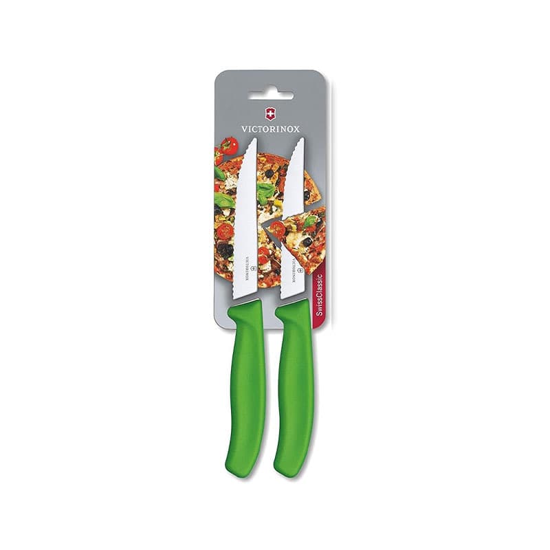 چاقوی استیک کلاسیک سوئیسی سبز (2 عددی) ویکتورینوکس – Victorinox Swiss Classic Gourmet Steak Knife 6.7936.12L4b