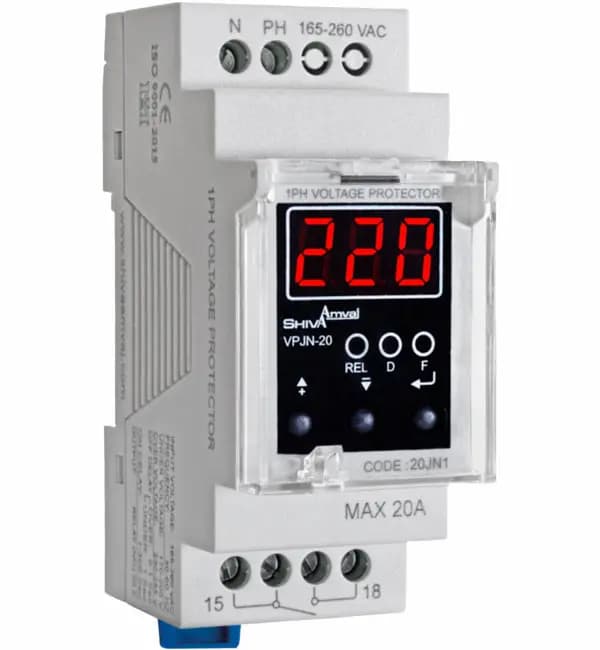 محافظ ولتاژ 20 آمپر دیجیتال تکفاز شیوا امواج VPJN-20 / 20JN1 — تصویر ۲