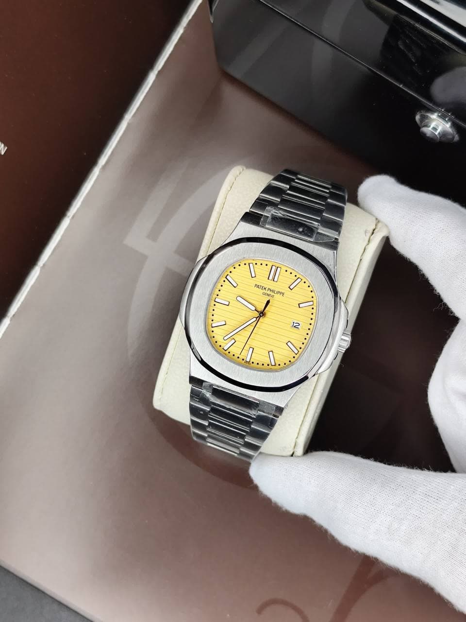 ساعت مچی مردانه پتک فیلیپ ناتیلوس Patek Philippe Nautilus S-S-yellow 2024