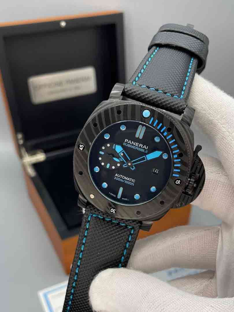 ساعت پنرای Submersible مردانه اتوماتیک بندچرمی مشکی صفحه مشکیPanerai-2024-g