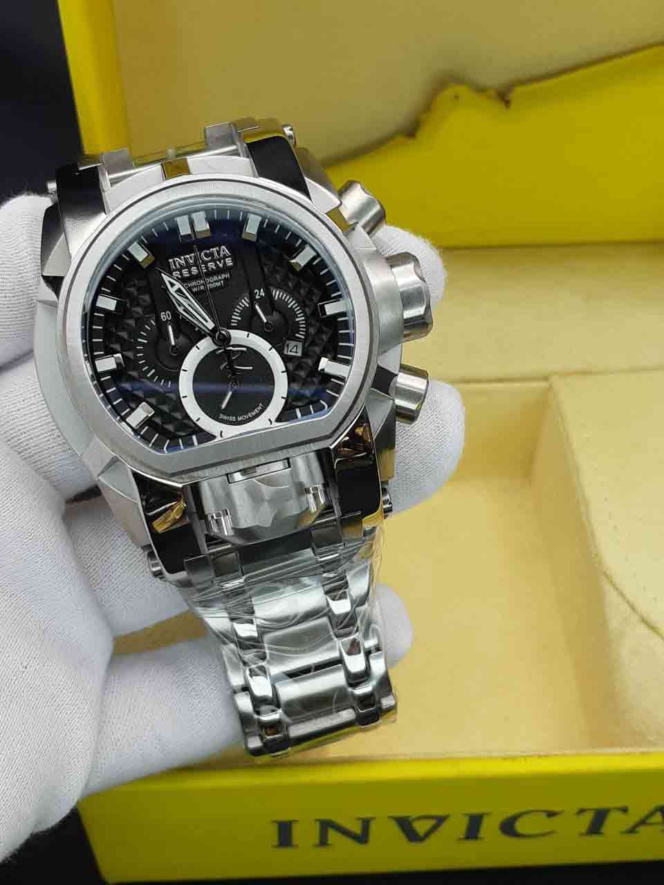 ساعت مچی مردانه اینویکتا نقره ای صفحه مشکی INVICTA ZEUS 2024 S-B