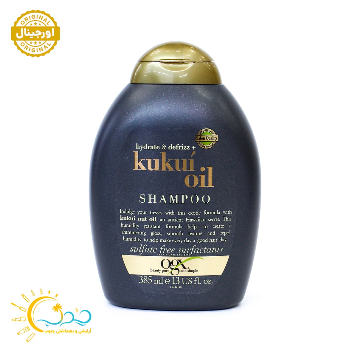 شامپو مو او جی ایکس روغن فندق آبرسان و ضدوز OGX Kukui Oil