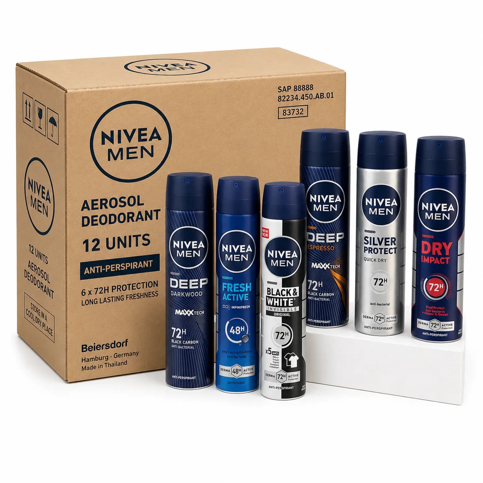 اسپری بدن مردانه نیوا NIVEA حجم 150 میل | تعداد 12عددی