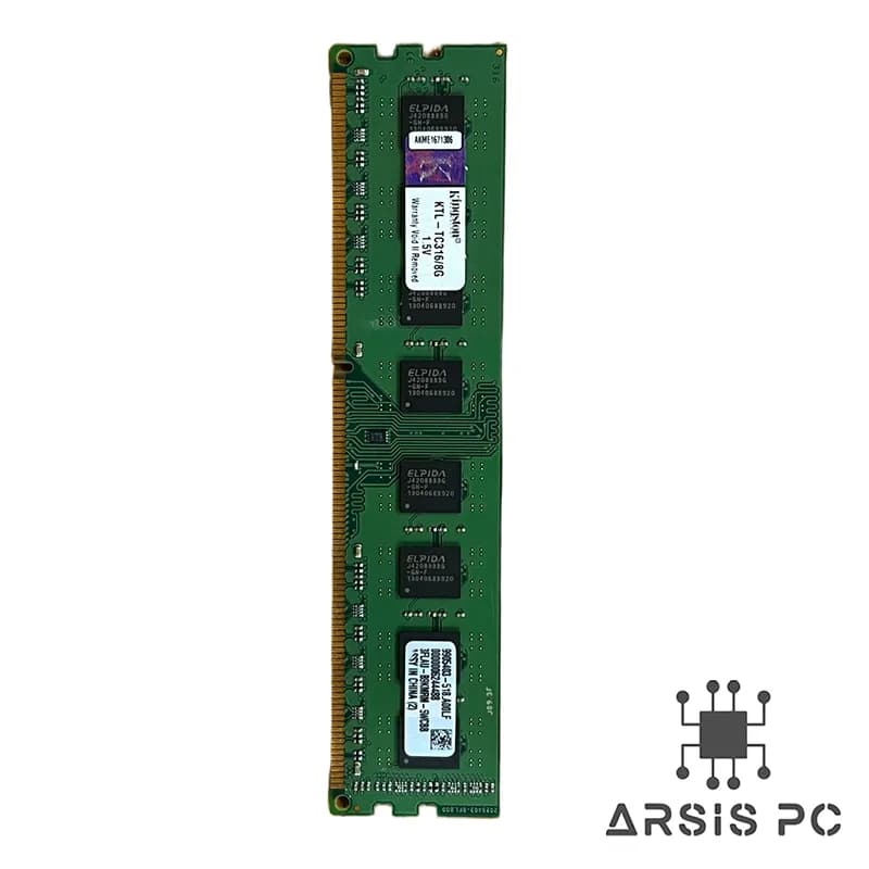 رم دسکتاپ Kingston DDR3 ظرفیت 8 گیگابایت فرکانس 1600MHz مدل KTL-TC316/8G تایمینگ CL11 (استوک)
