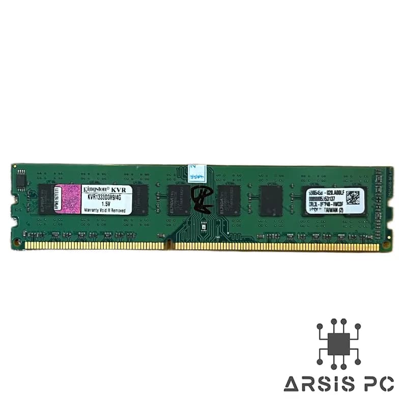 رم کامپیوتر کینگستون 4 گیگ DDR3 مدل KVR1333D3N9/4G فرکانس 1333 مگاهرتز تایمینگ CL9