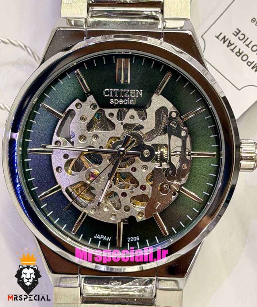 ساعت سیتیزن ست مردانه و زنانه اسپشیال اتوماتیک استیل صفحه اسکلتون 021677 CITIZEN SPECIAL — تصویر ۱۲